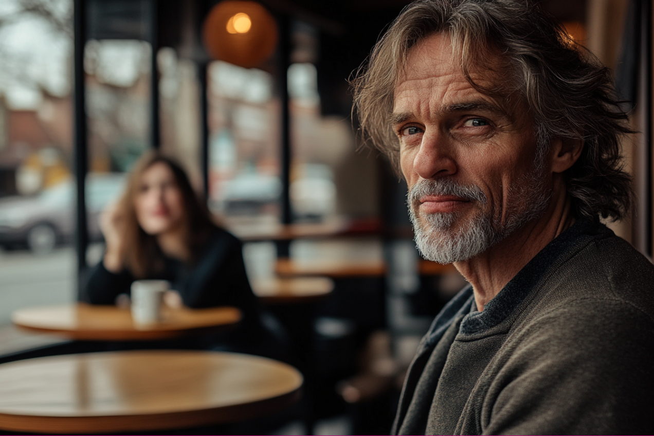 Un homme dans un café | Source : Midjourney