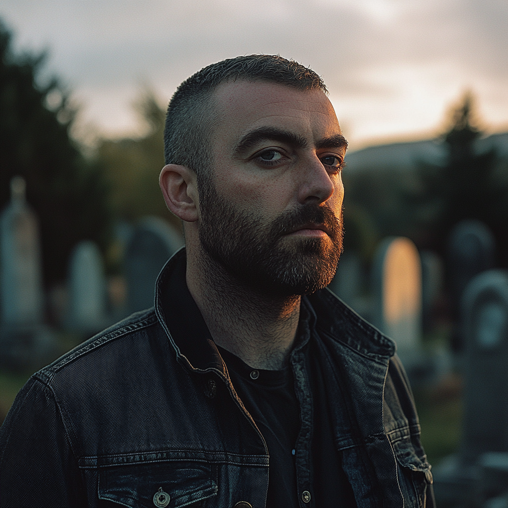 Un homme dans un cimetière | Source : Midjourney