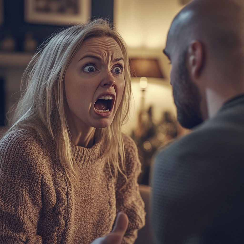 Une femme qui s'emporte contre son mari | Source : Midjourney