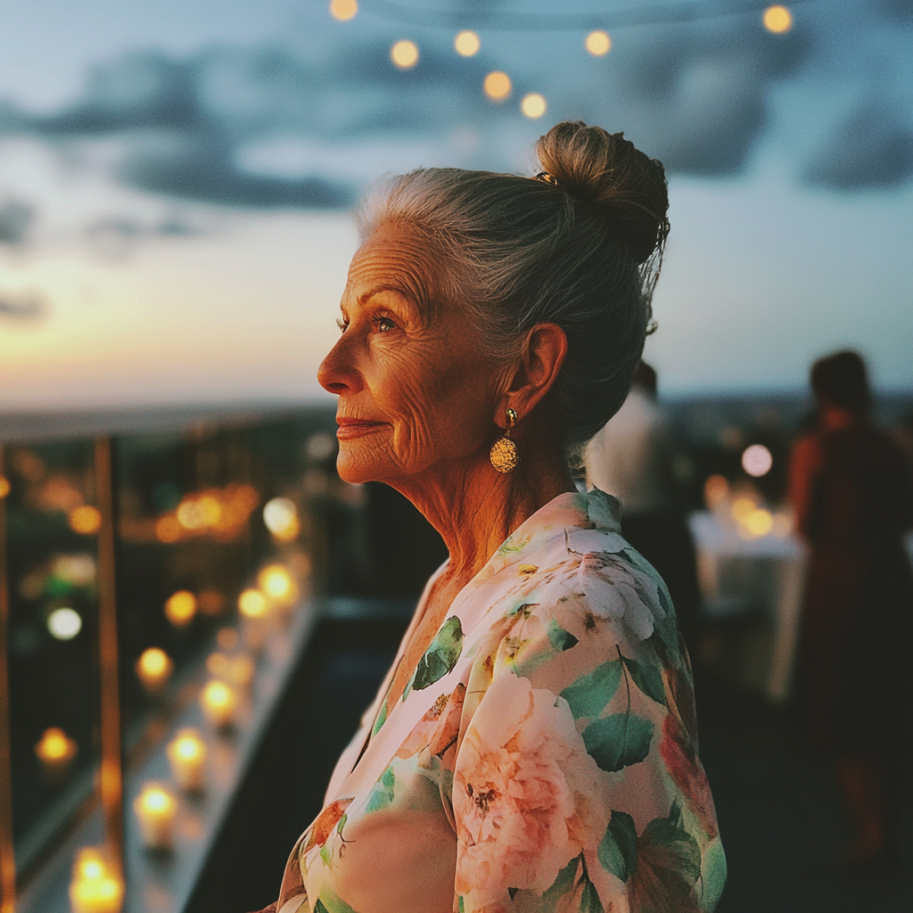 Vue latérale d'une femme âgée | Source : Midjourney