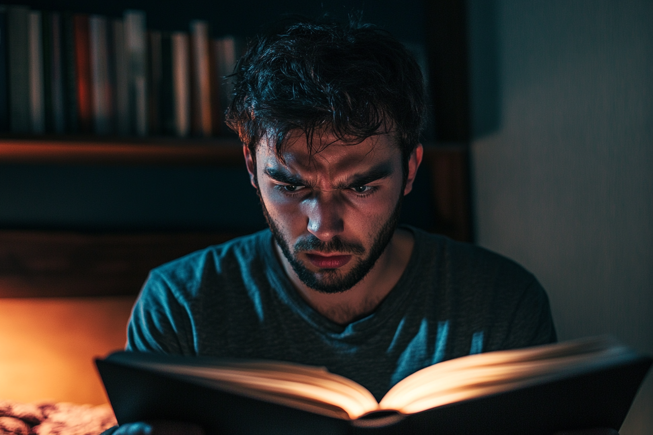 Un homme lisant un journal intime | Source : Midjourney