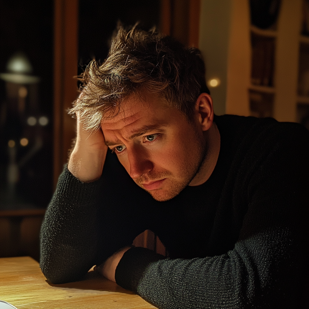 Un homme stressé qui se tient la tête | Source : Midjourney