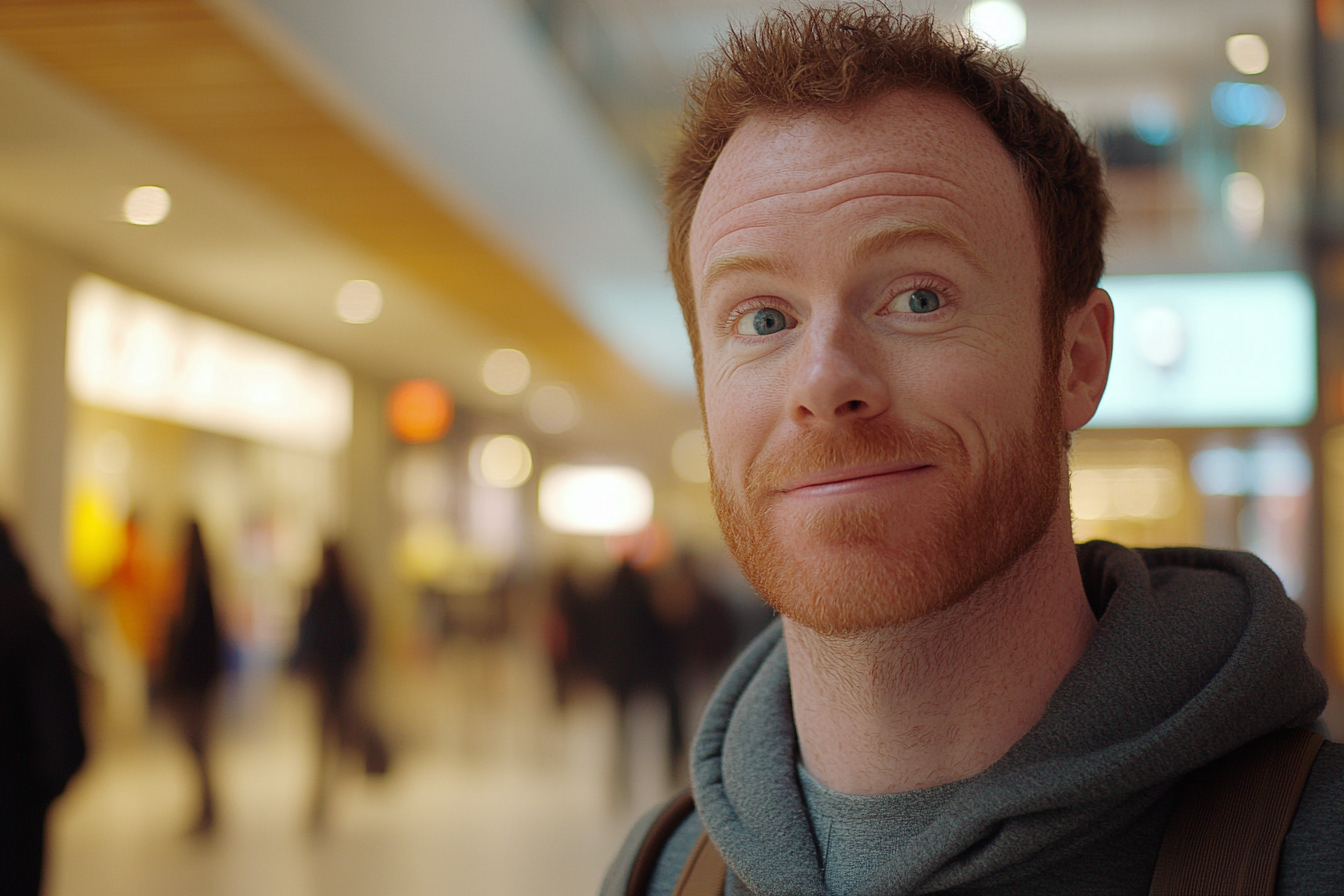 Un homme dans un centre commercial | Source : Midjourney