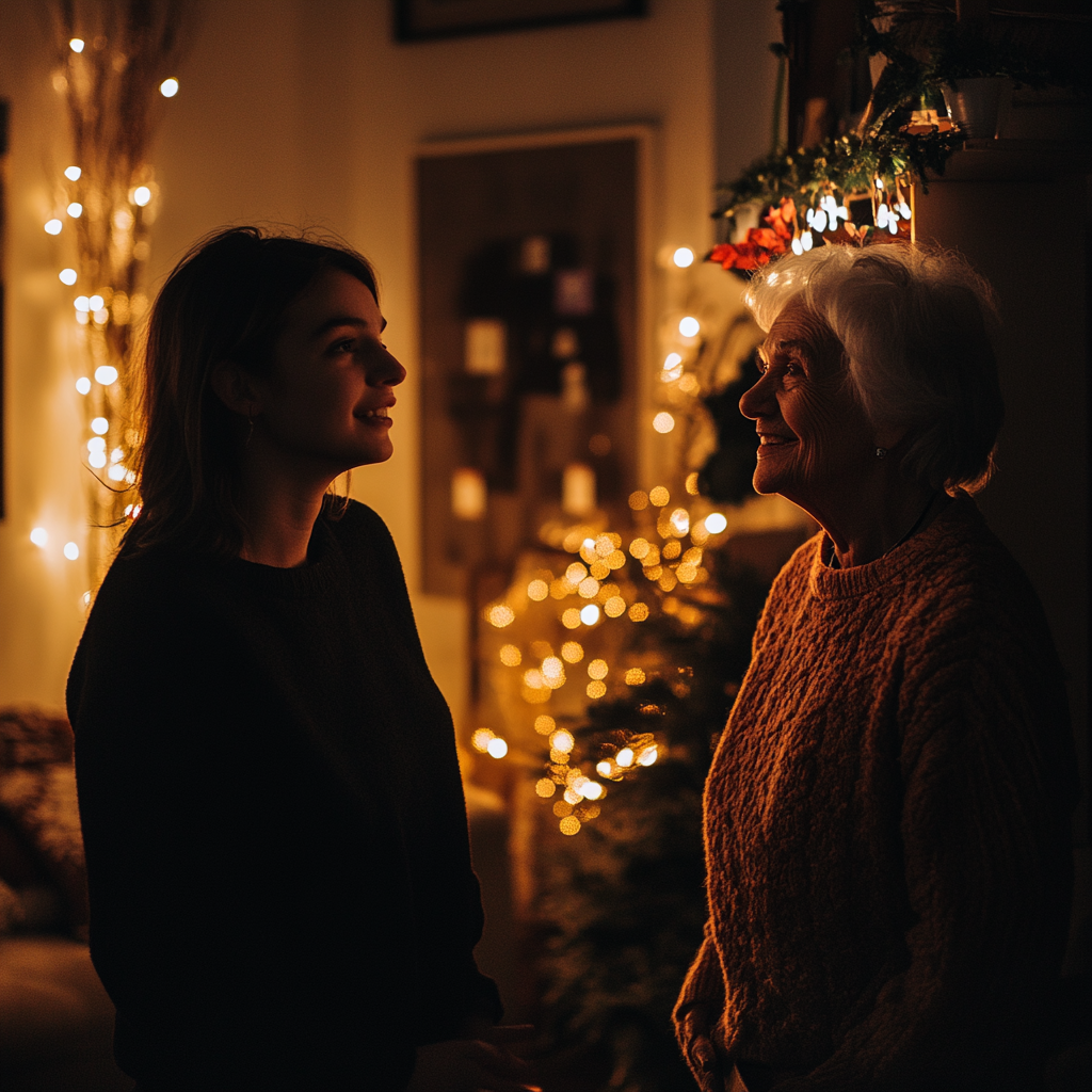 Une femme qui parle à sa grand-mère | Source : Midjourney