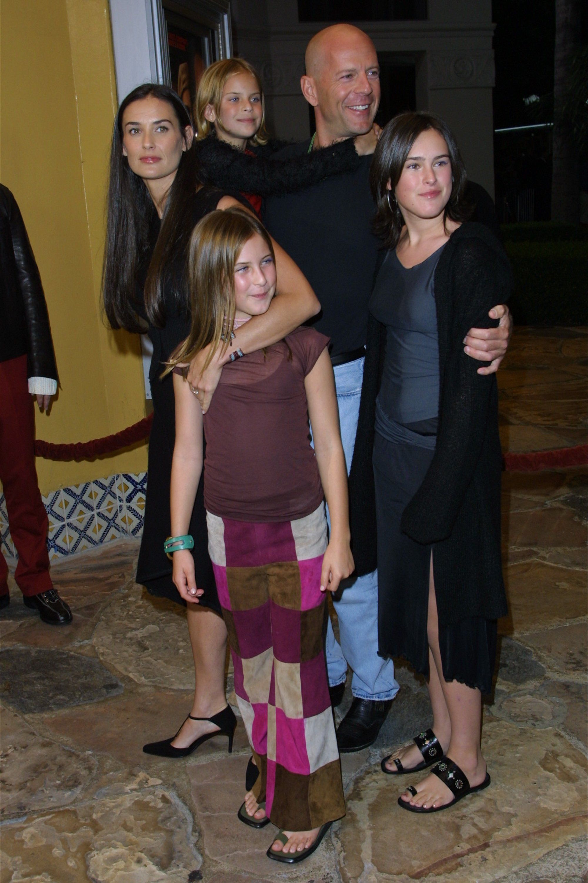 Bruce Willis, Demi Moore et leurs trois filles. l Source : Getty Images