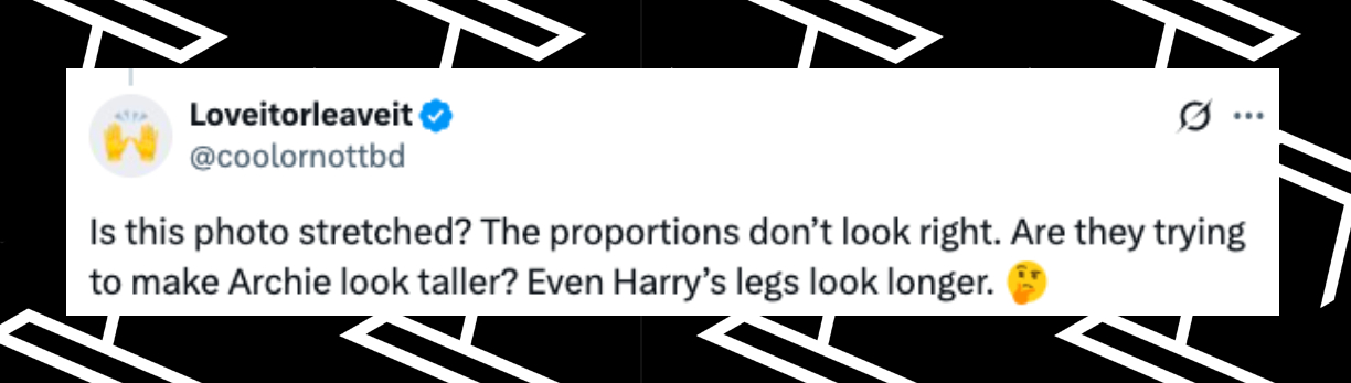 Commentaire d'un netizen sur le prince Archie et le prince Harry, posté le 4 mai 2025. | Source : X/@coolornottbd