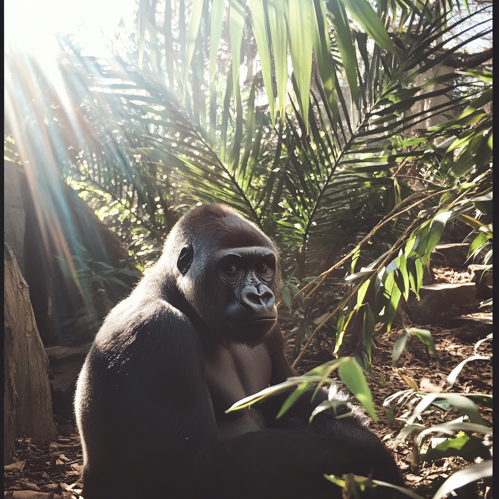 Un gorille dans un zoo | Source : Midjourney