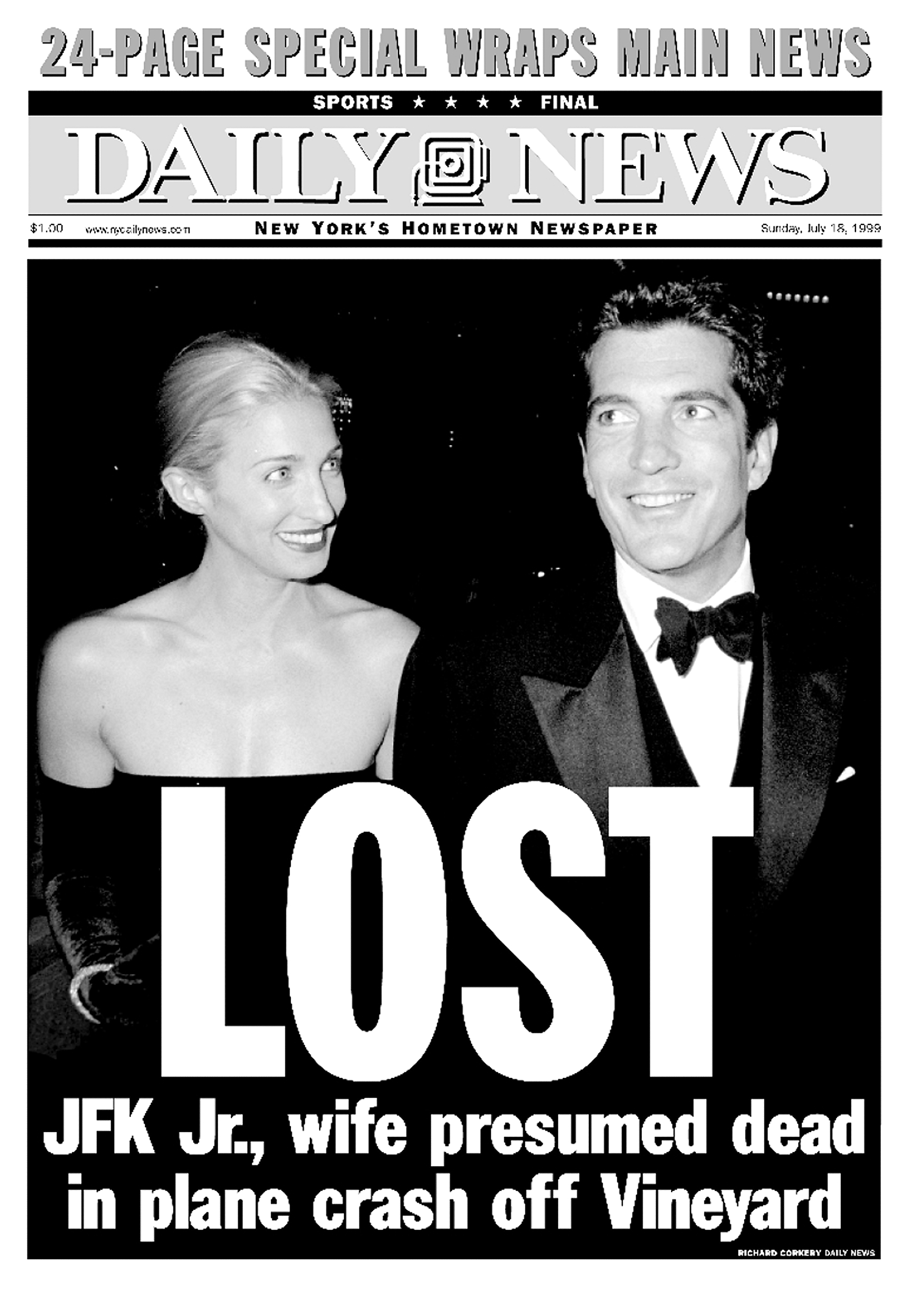 La première page du Daily News du 18 juillet 1999. | Source : Getty Images