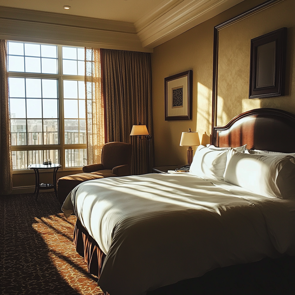 L'intérieur d'une chambre d'hôtel | Source : Midjourney