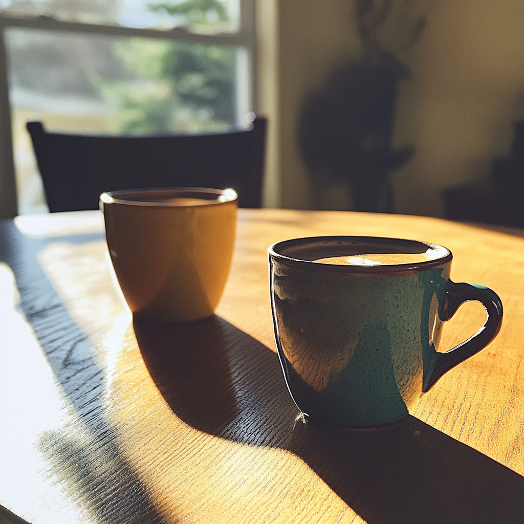 Tasses de café sur une table | Source : Midjourney