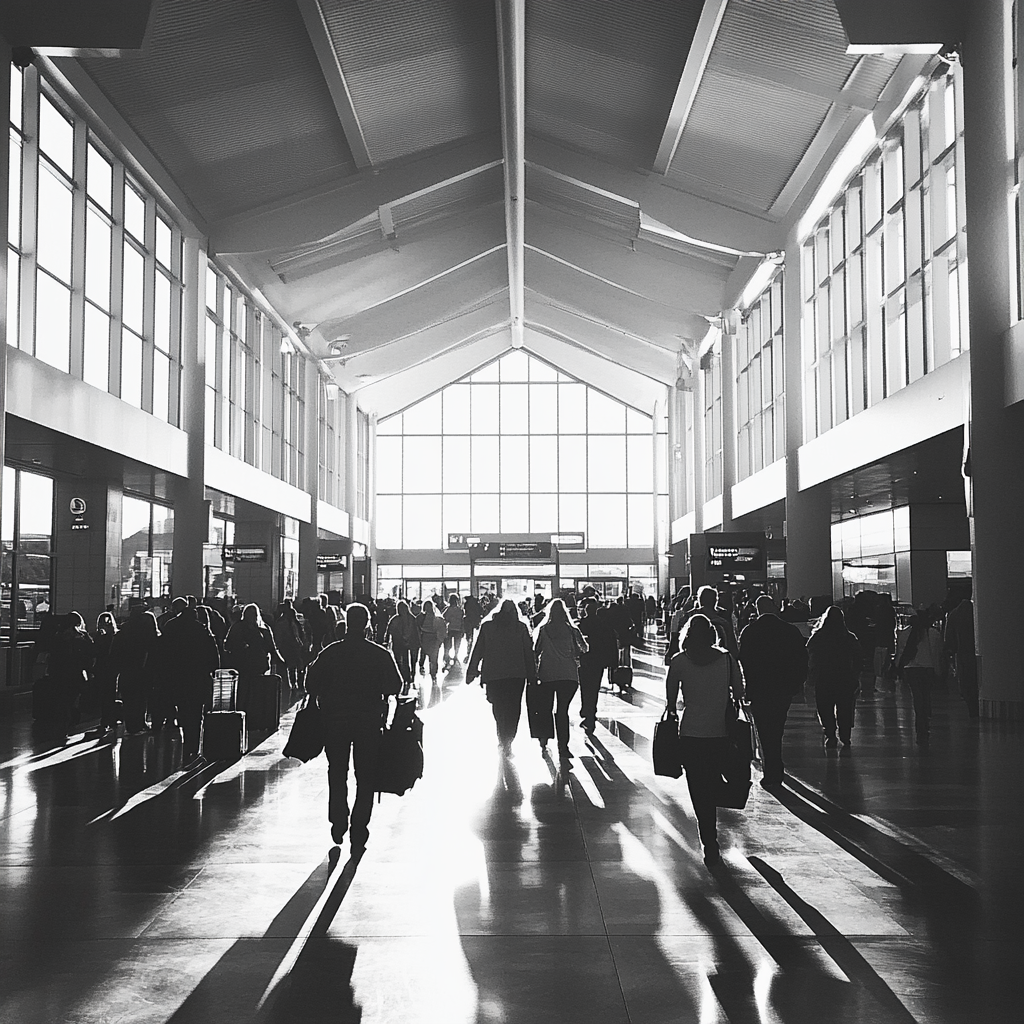 Un aéroport très fréquenté | Source : Midjourney