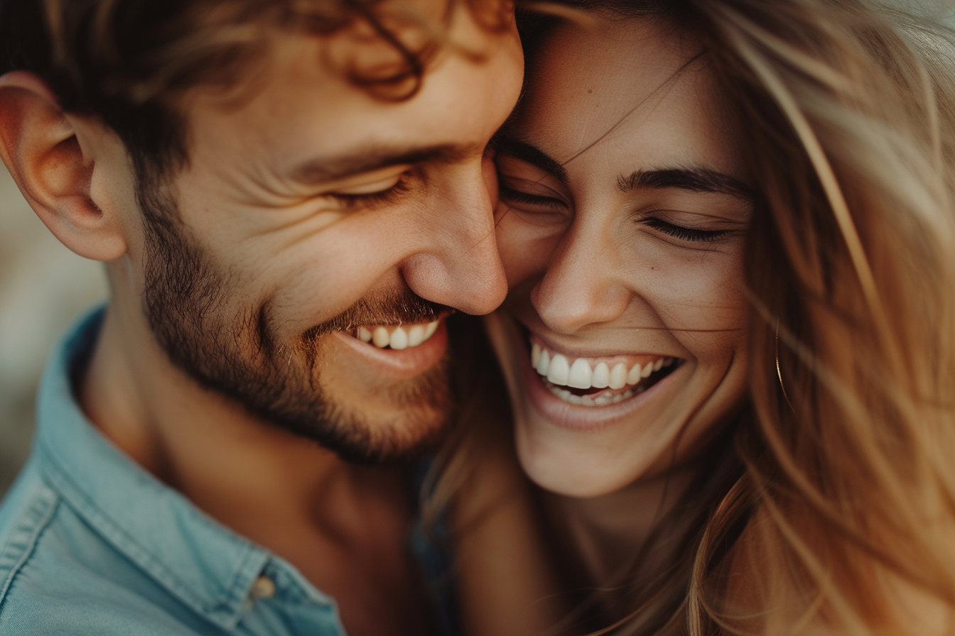 Un jeune couple souriant | Source : Midjourney