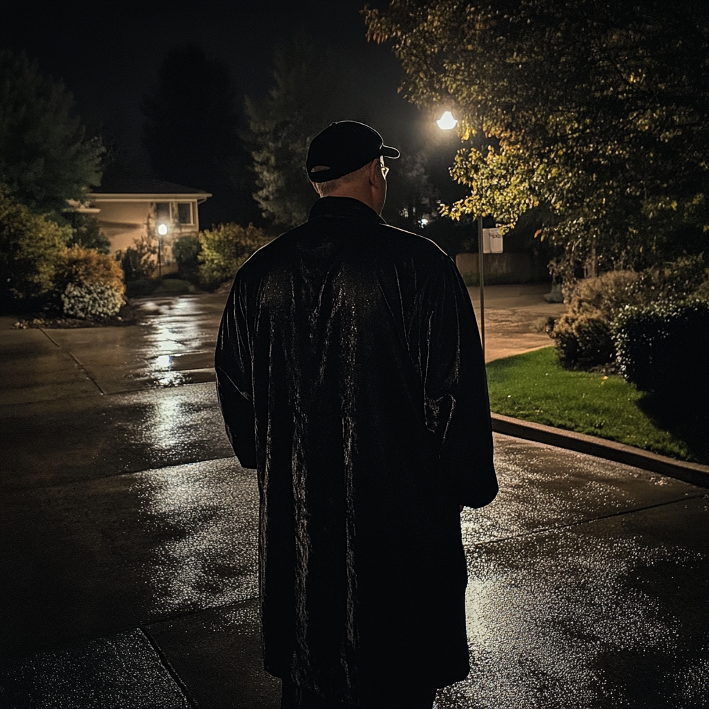 Un homme debout à l'extérieur portant un bonnet et une robe | Source : Midjourney