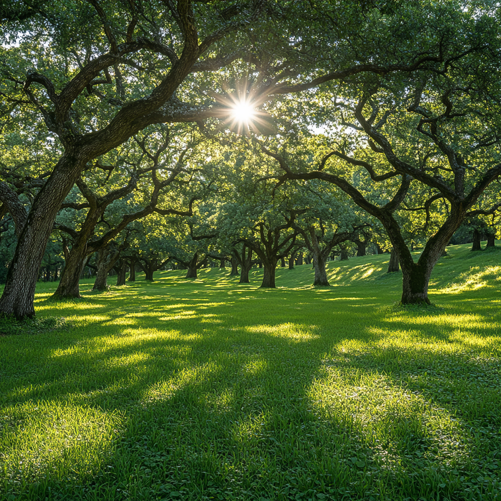 Arbres à l'ombre | Source : Midjourney