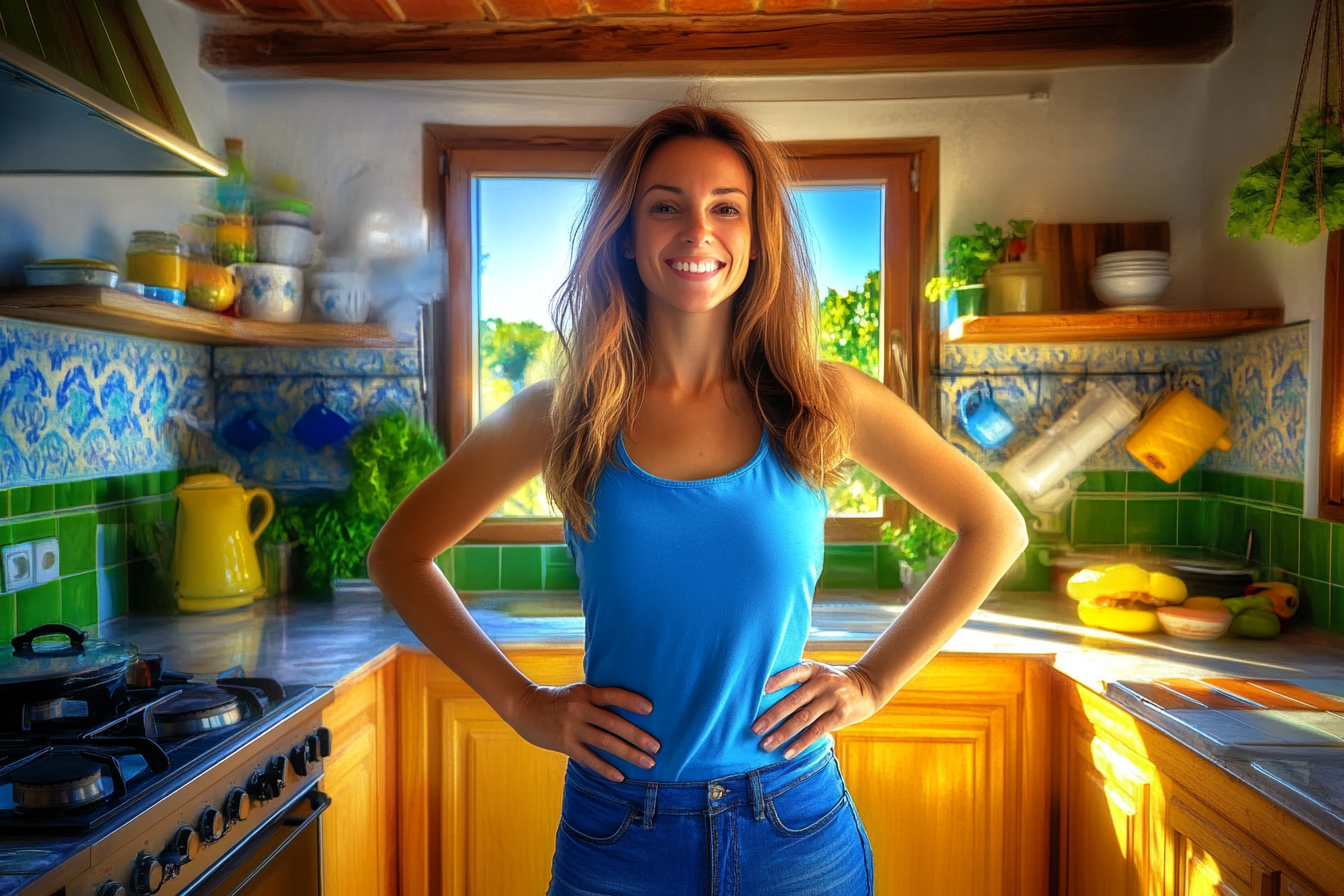 Une femme debout dans une cuisine | Source : Midjourney