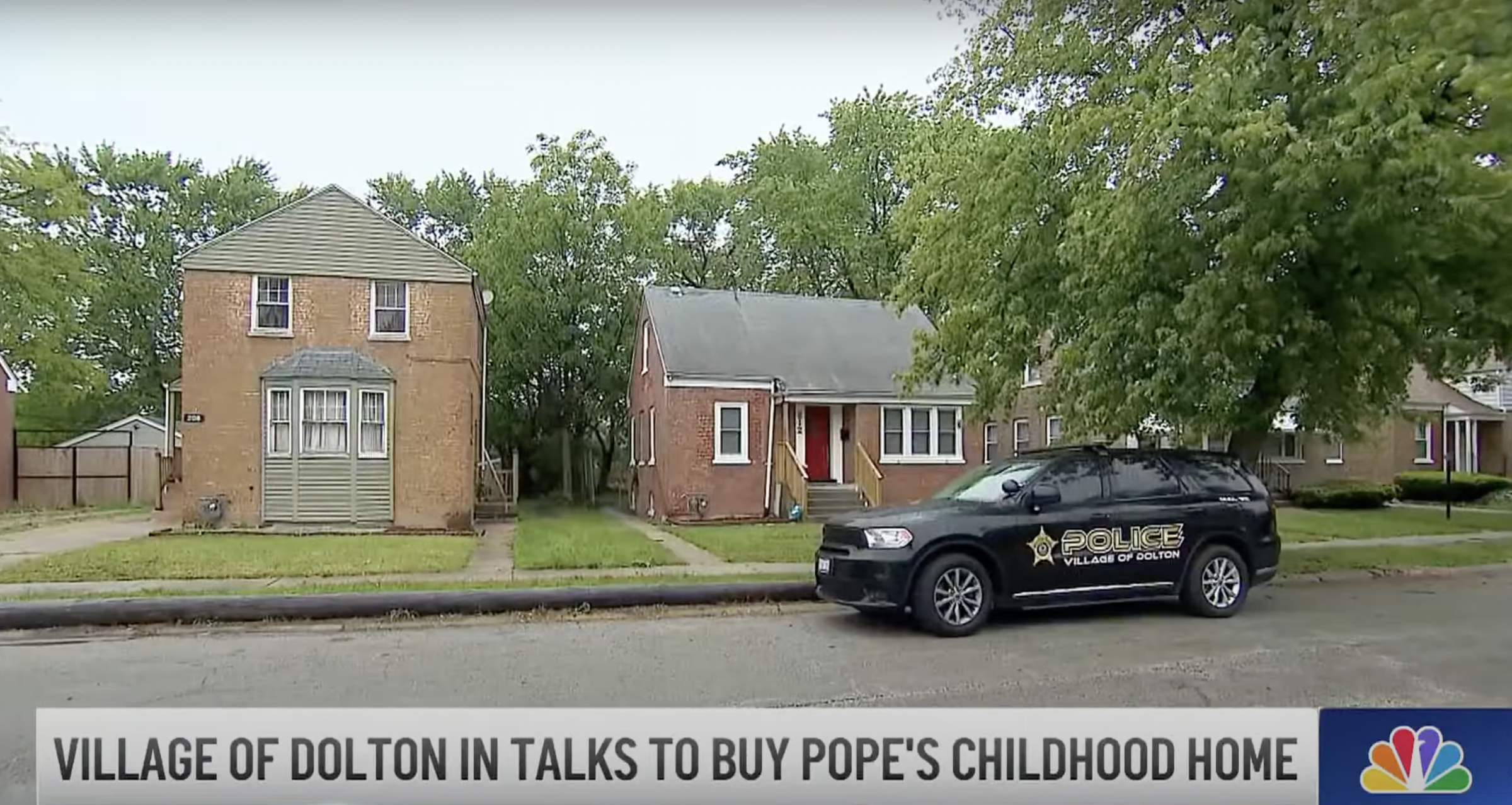 Une capture d'écran de la maison d'enfance du pape Léon XIV, tirée d'une vidéo datée du 23 mai 2025. | Source : YouTube/NBC Chicago