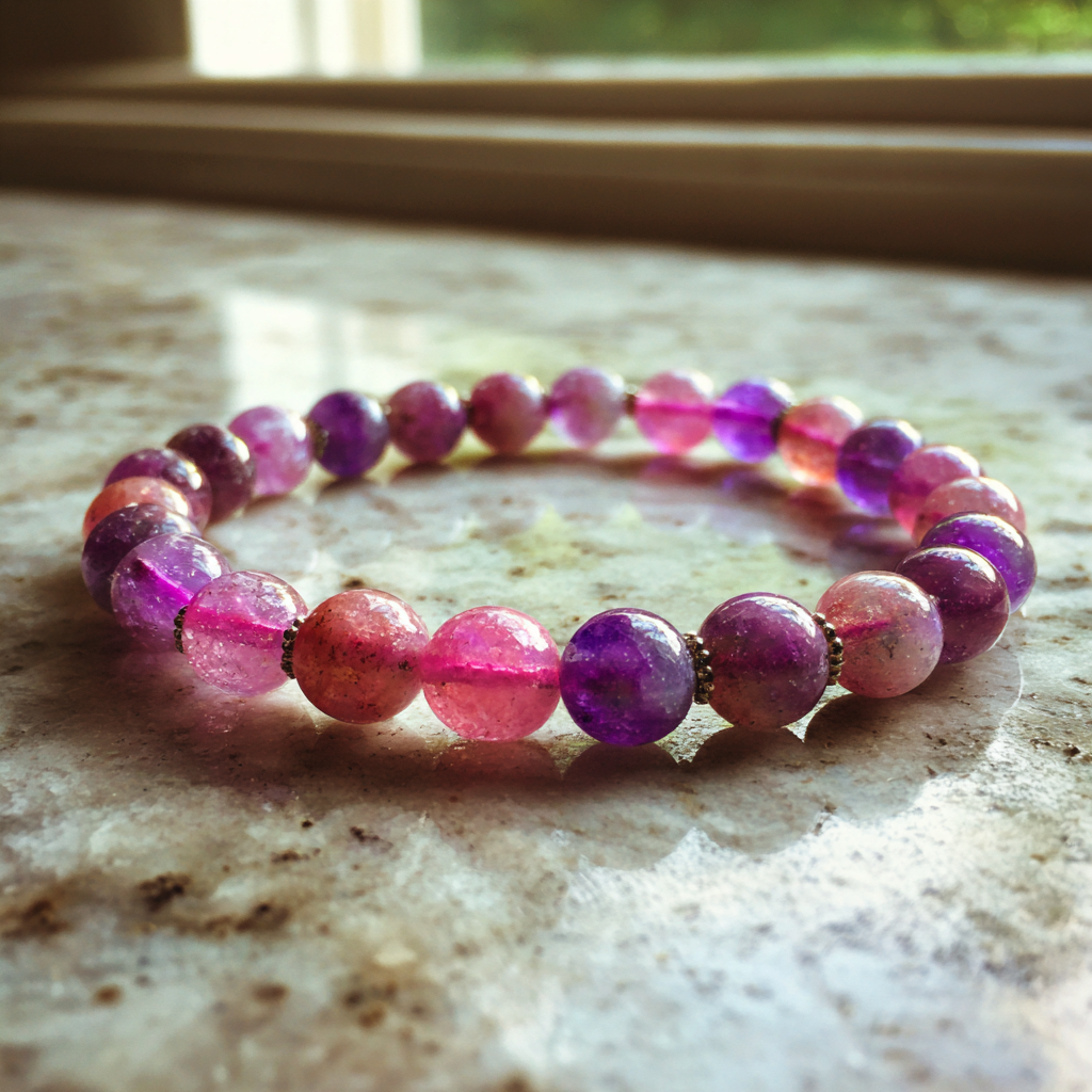 Un bracelet en perles sur un comptoir | Source : Midjourney