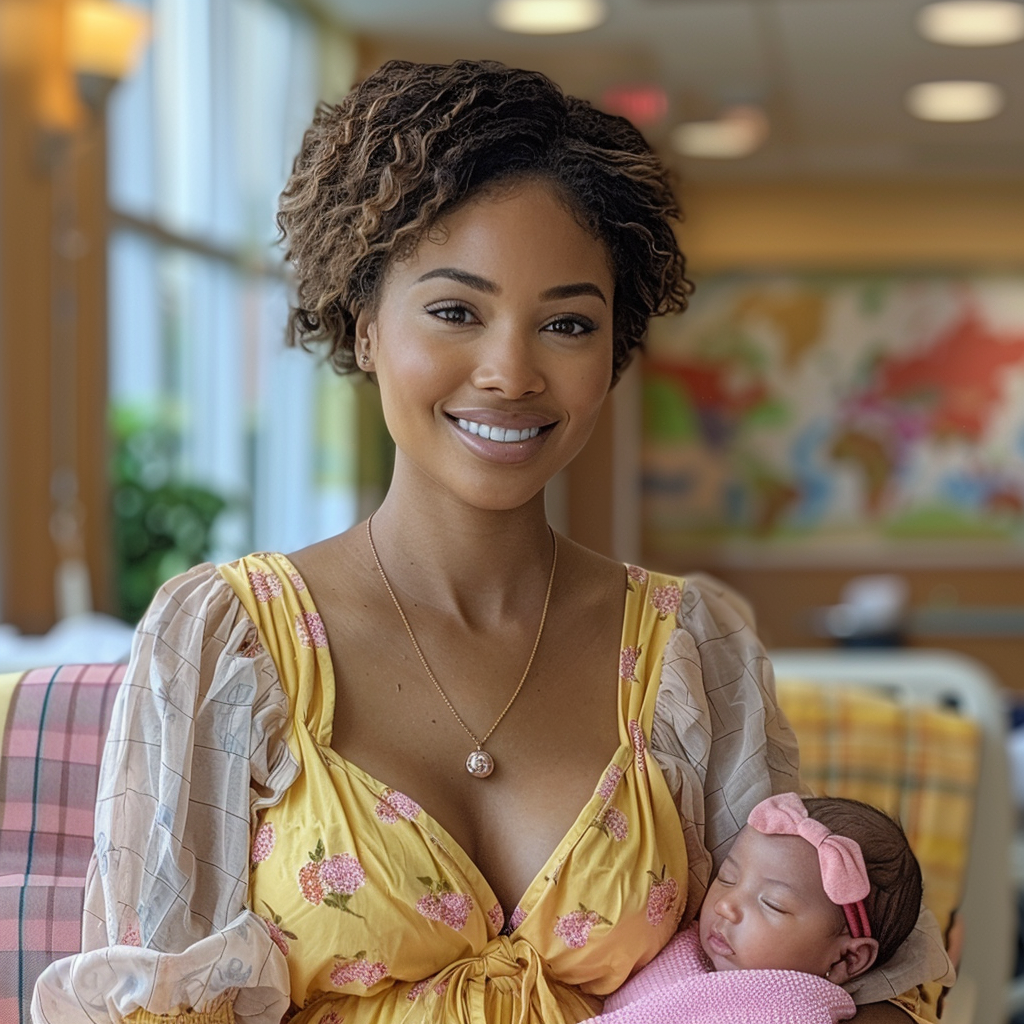 Linda tenant sa fille nouveau-née | Source : Midjourney
