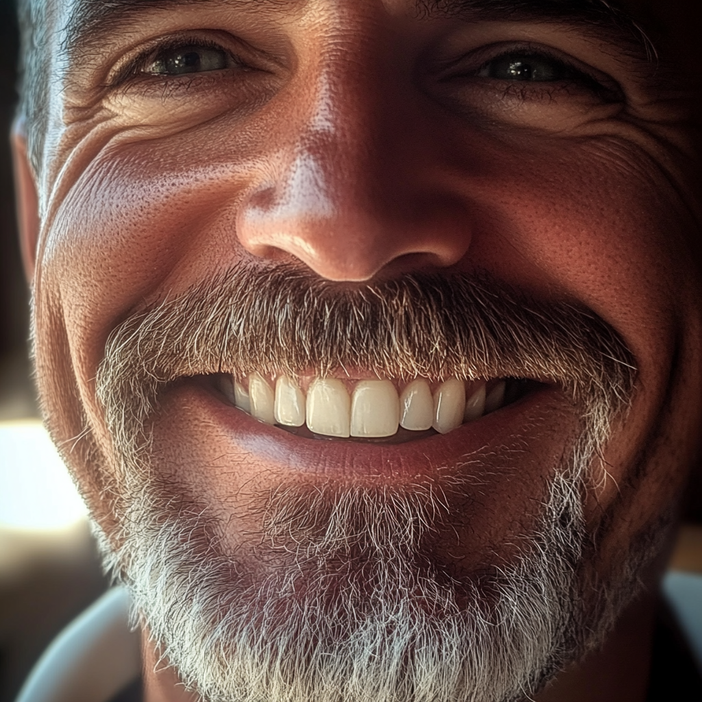 Gros plan sur un homme souriant | Source : Midjourney