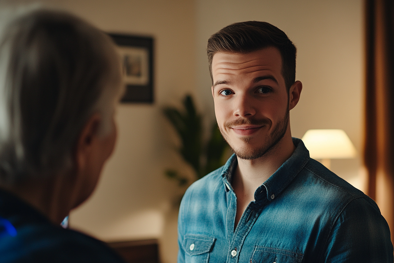 Un homme qui parle à sa mère | Source : Midjourney