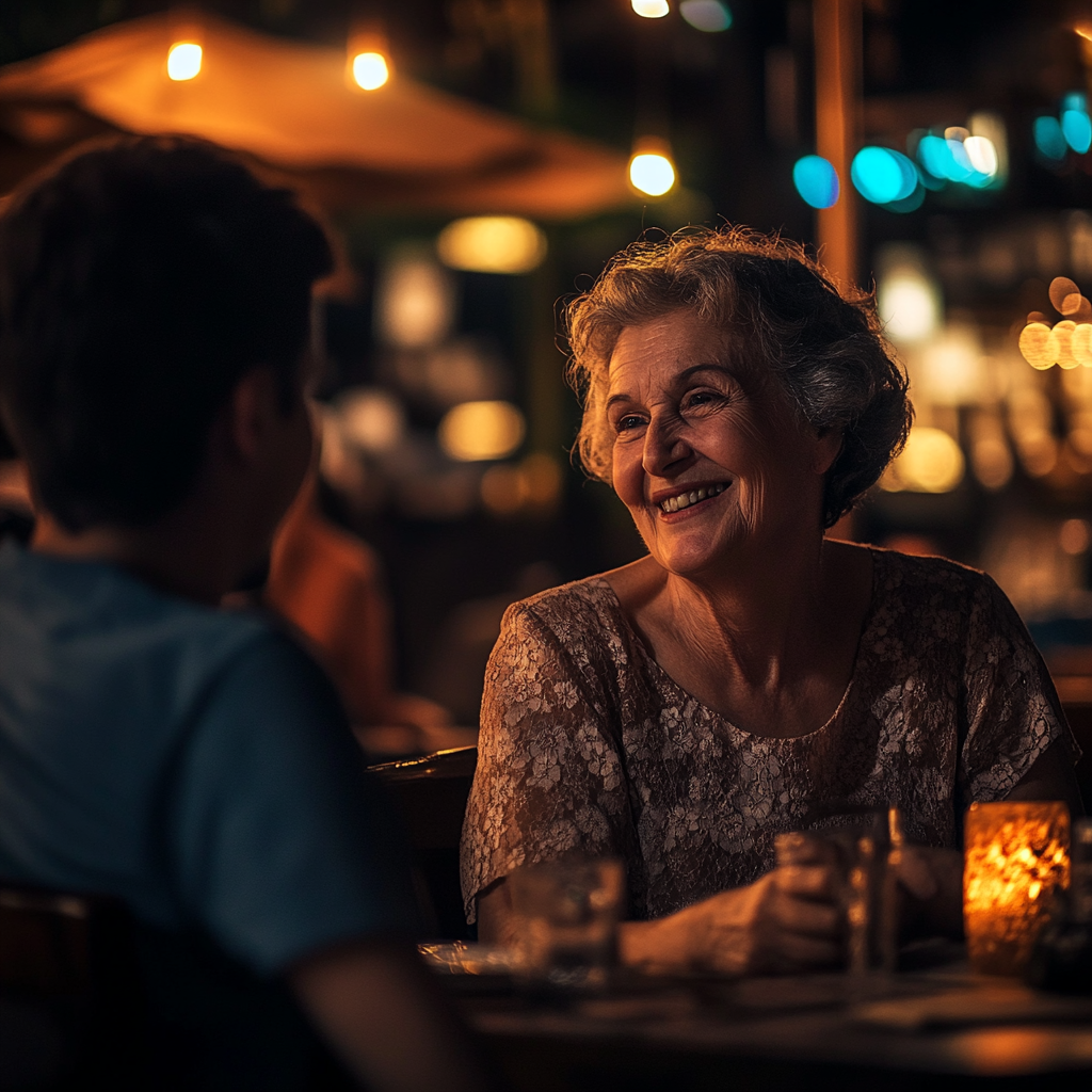 Une femme qui parle à son fils | Source : Midjourney