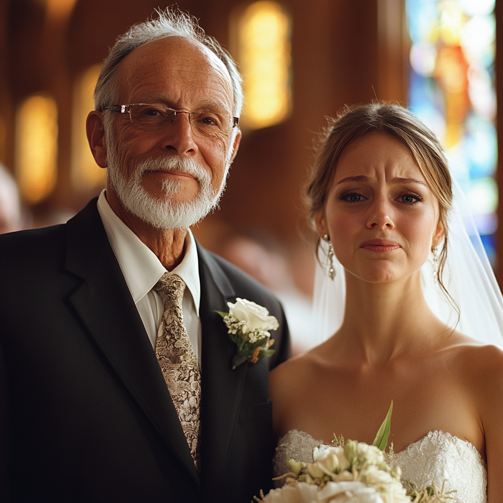 Un homme heureux à côté d'une mariée bouleversée | Source : Midjourney