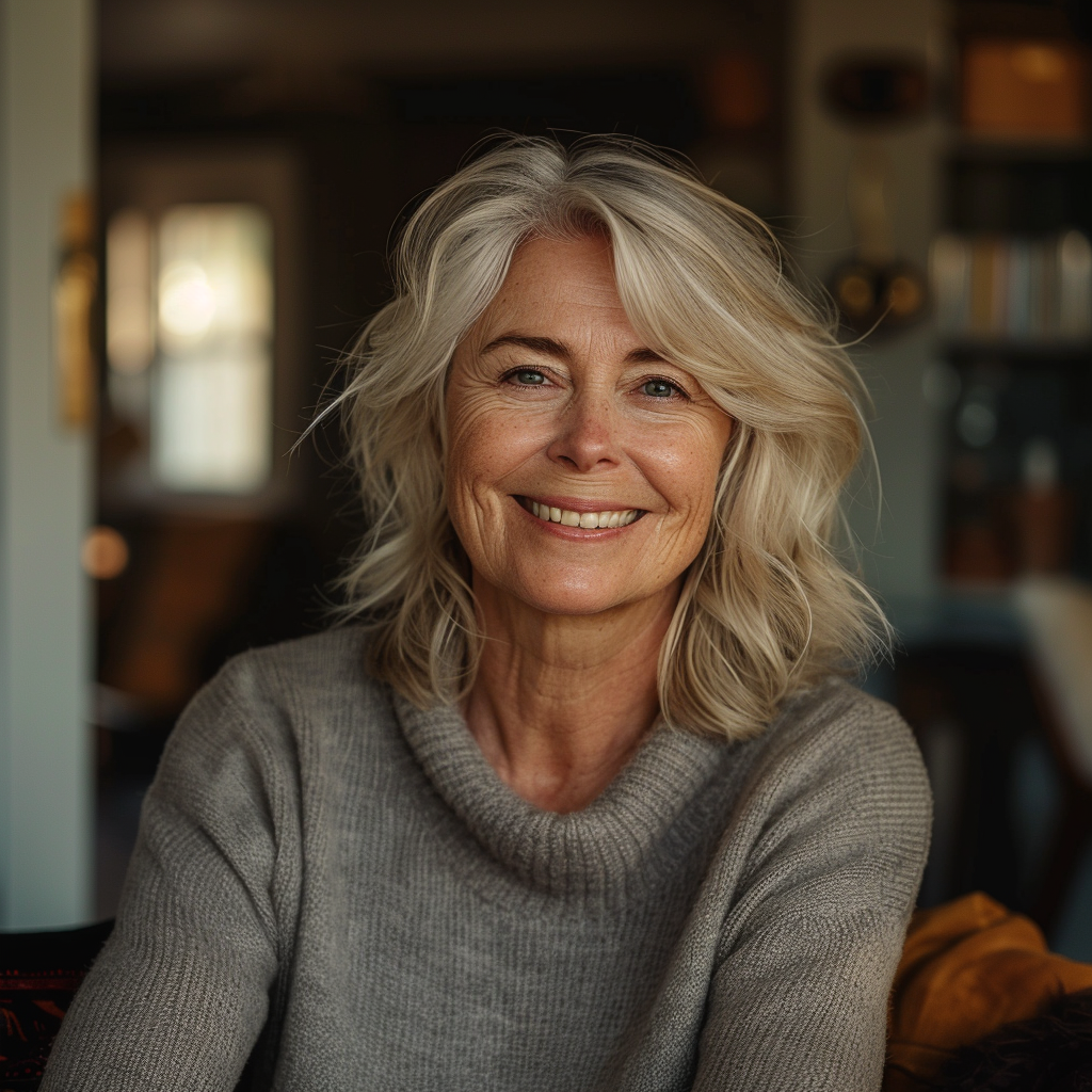 Une femme âgée souriante | Source : Midjourney