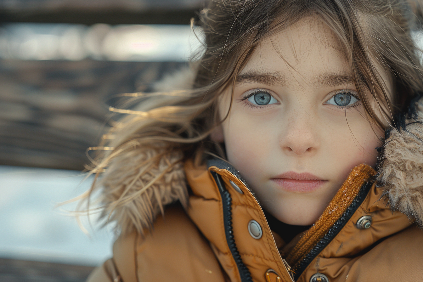 Une petite fille qui regarde droit devant elle | Source : Midjourney