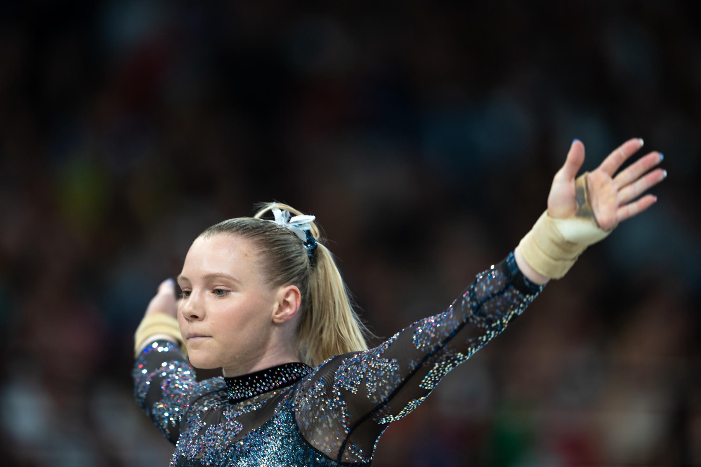 Jade Carey lors de la deuxième journée des Jeux olympiques de Paris, à Paris, en France, le 28 juillet 2024 | Source : Getty Images