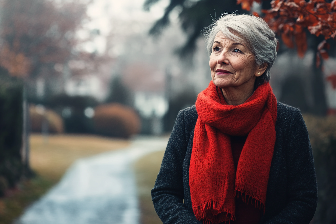 Une femme souriante qui parle à quelqu'un | Source : Midjourney