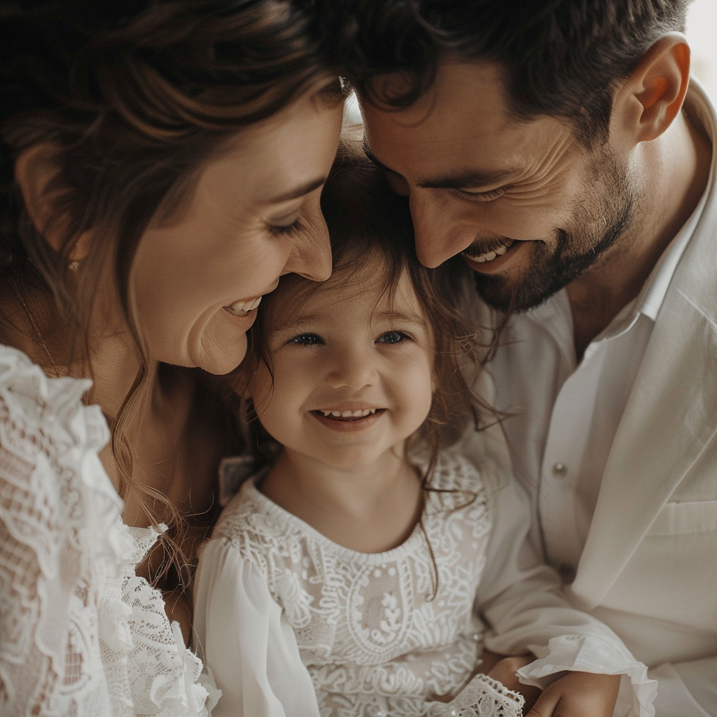 Un couple heureux avec leur petite fille | Source : Midjourney