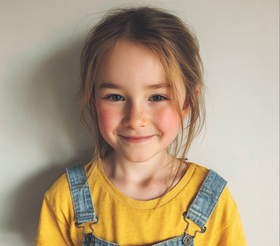 Une petite fille souriante | Source : Midjourney