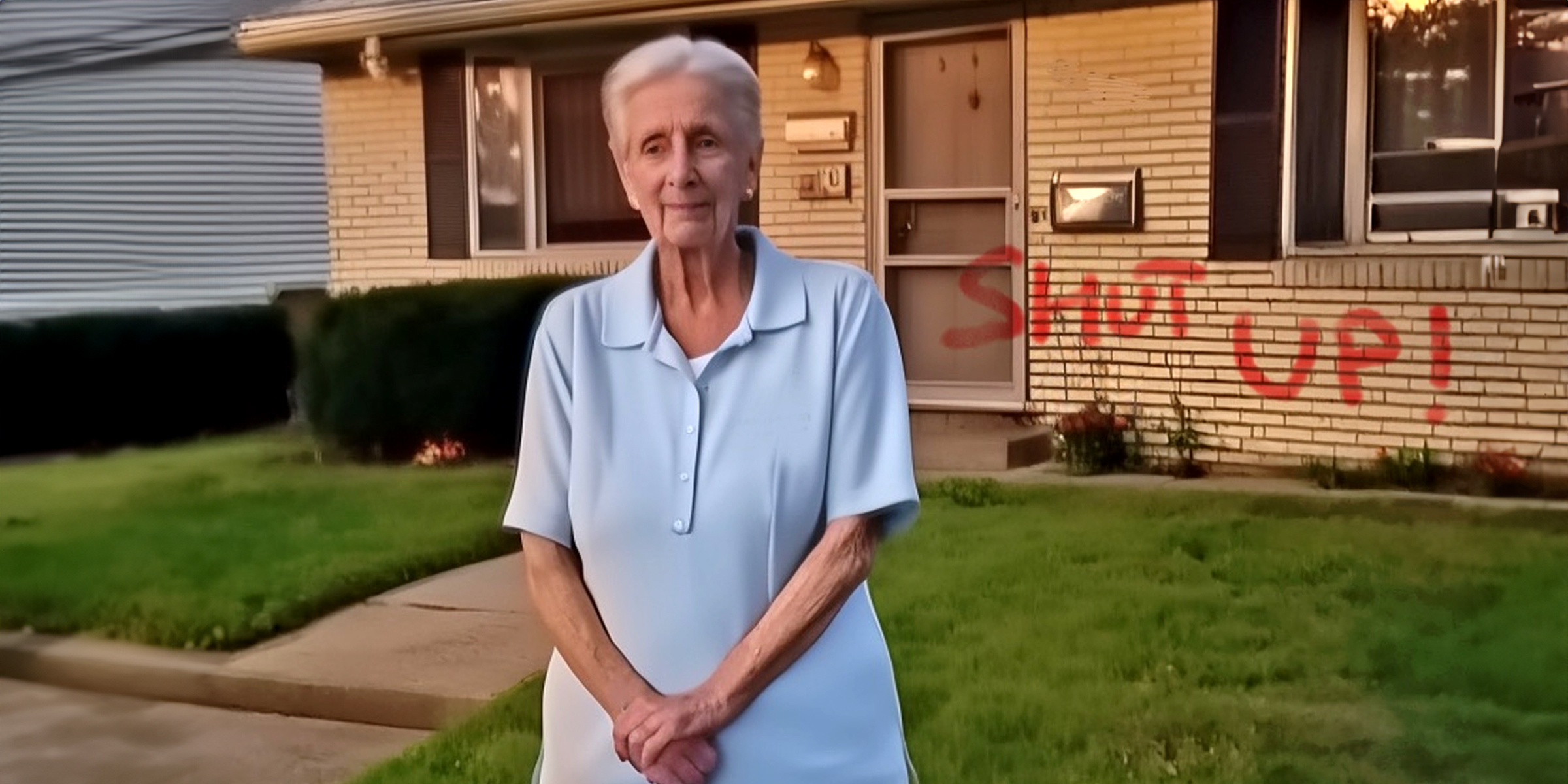 Une dame âgée se tenant devant sa maison | Source : AmoMama