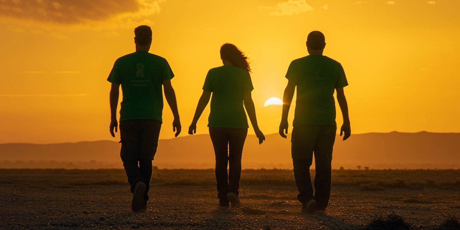 Trois personnes sur le terrain | Source : Midjourney