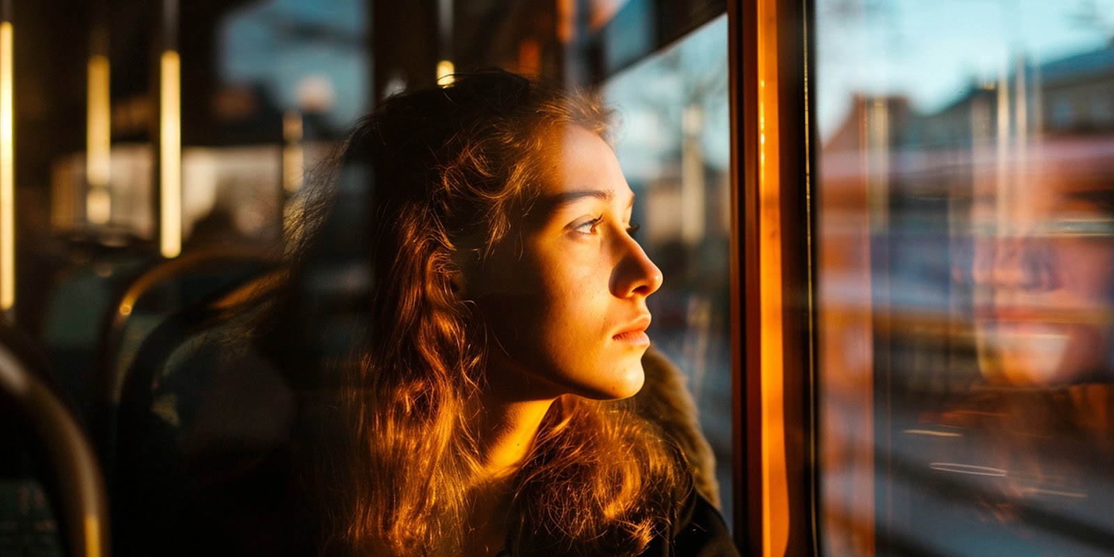 Une femme dans un bus | Source : Midjourney