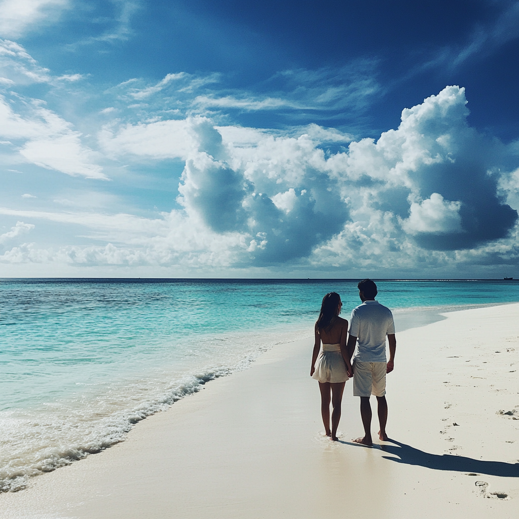 Un couple à la plage | Source : Midjourney