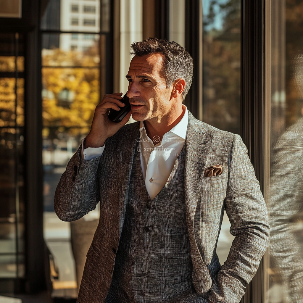 Un homme qui parle au téléphone | Source : Midjourney