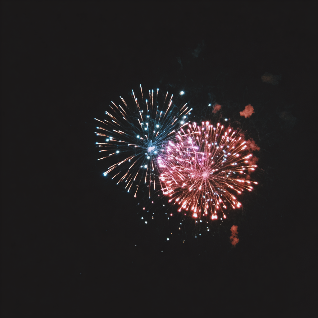 Feu d'artifice dans un ciel nocturne | Source : Midjourney