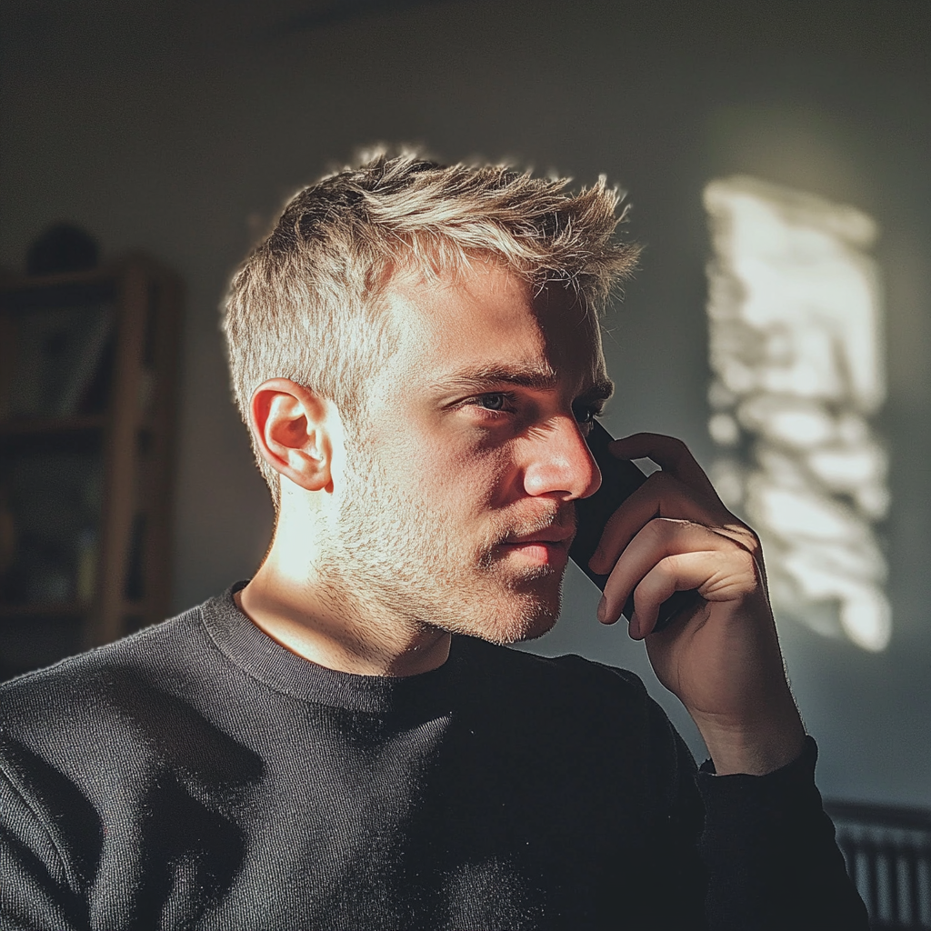 Un homme qui parle au téléphone | Source : Midjourney