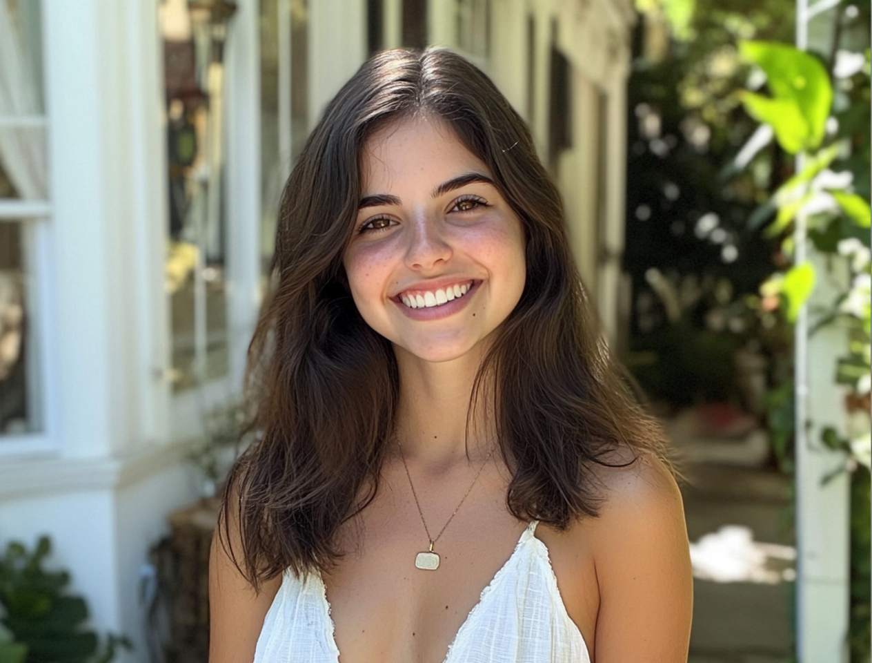 Une jeune femme souriante | Source : Midjourney