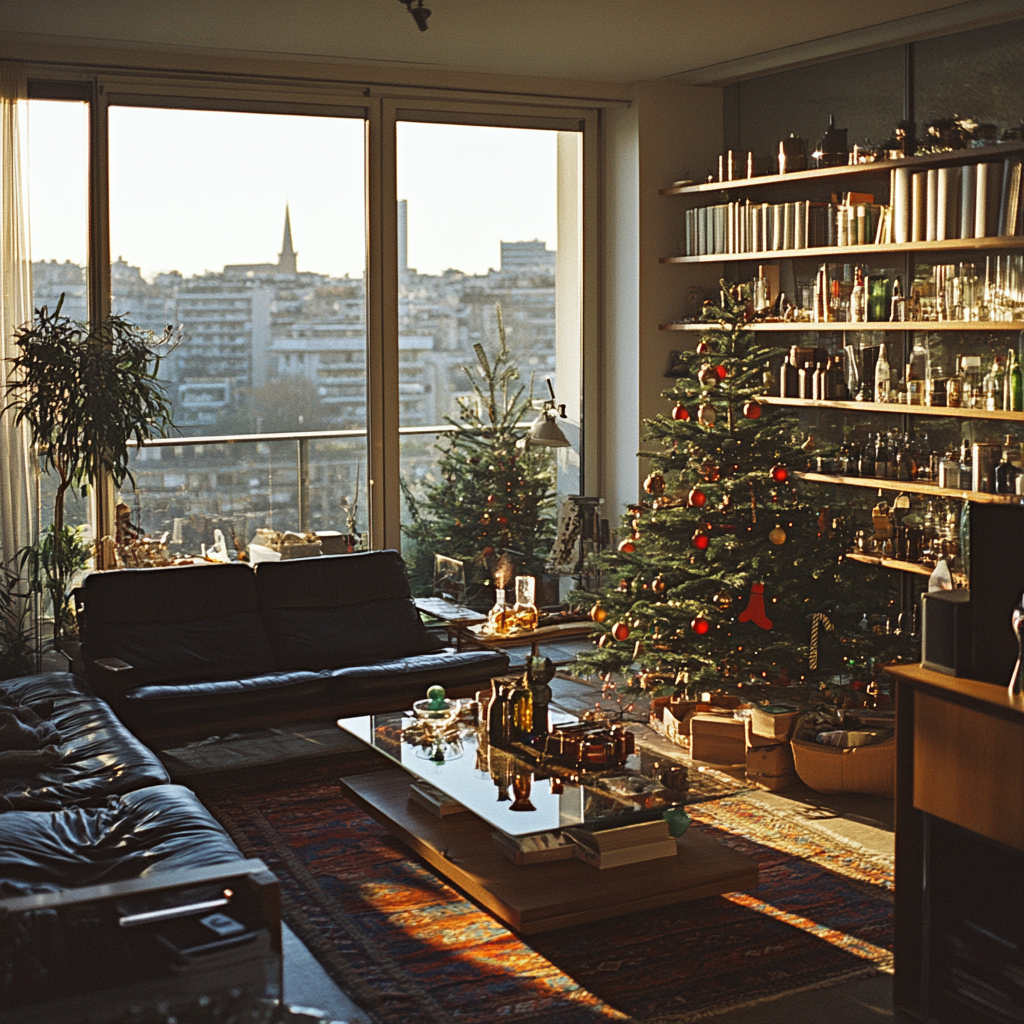 Un appartement décoré pour Noël | Source : Midjourney