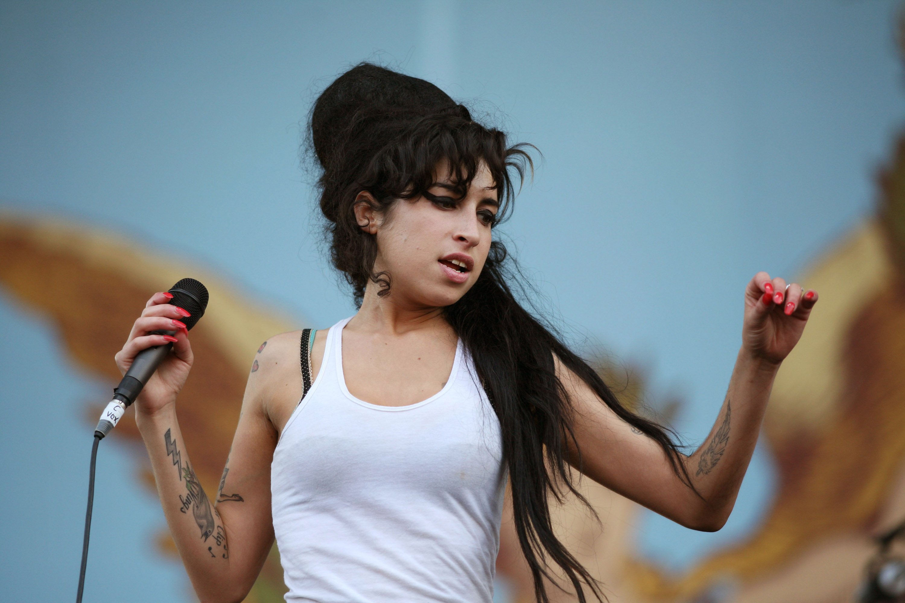 Amy Winehouse lors du festival Isle of Wight - Jour 2 au Seaclose Park à Newport, Isle of Wight, Royaume-Uni. | Photo : Getty Images