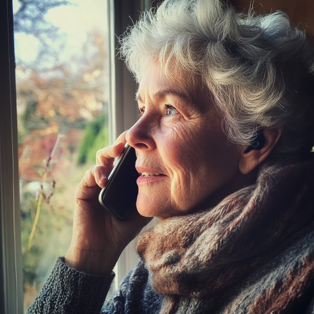 Une femme qui parle au téléphone | Source : Midjourney