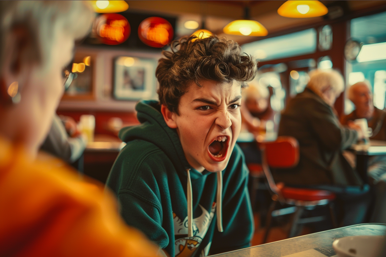 Un adolescent en colère qui hurle | Source : MidJourney