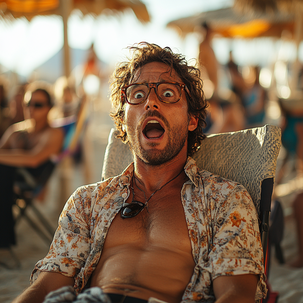 Un homme choqué près d'une piscine | Source : Midjourney