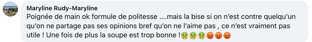 Commentaire d'internaute sur la bise entre Macron et Meloni | Source : capture Facebook@Le Monde