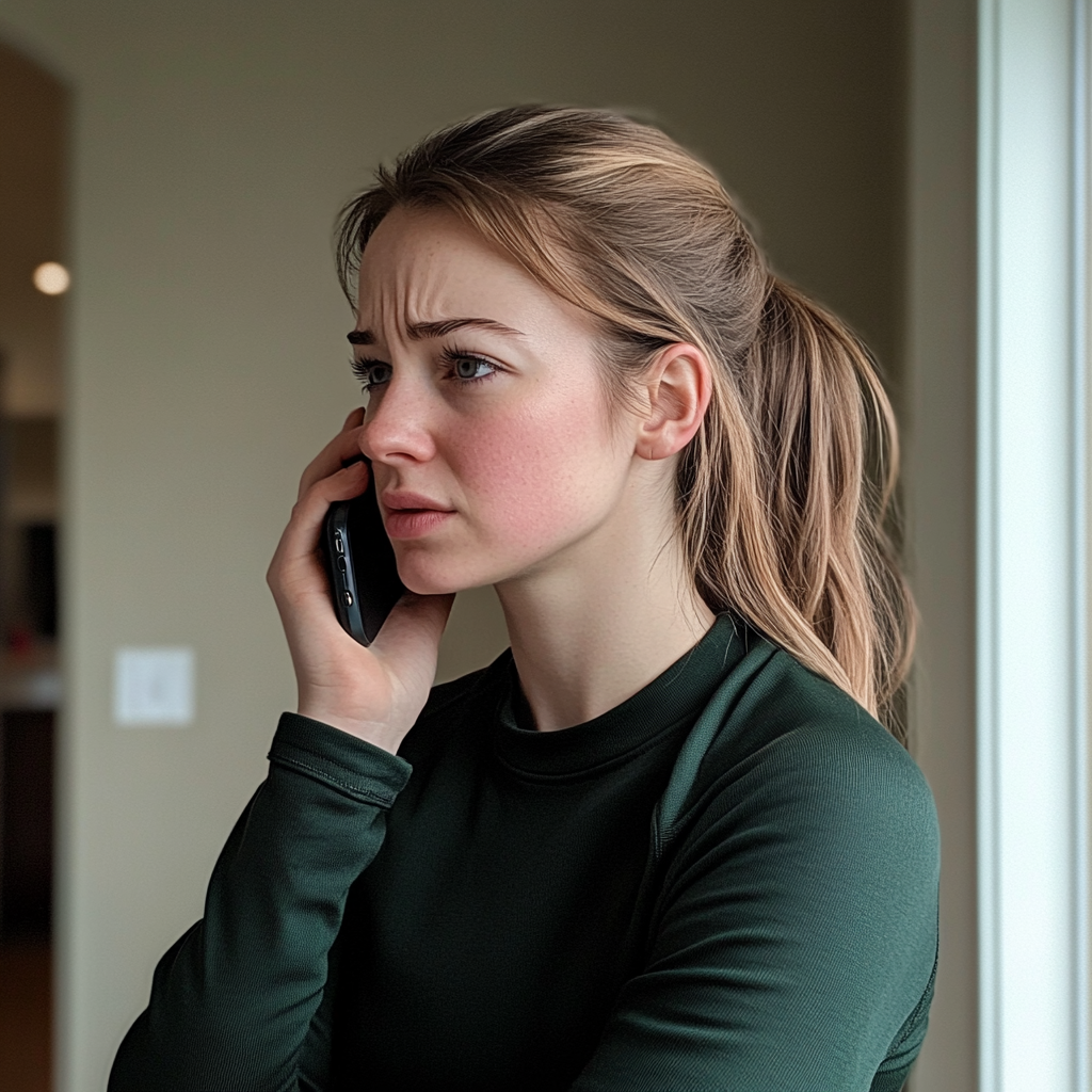 Une femme qui parle au téléphone | Source : Midjourney