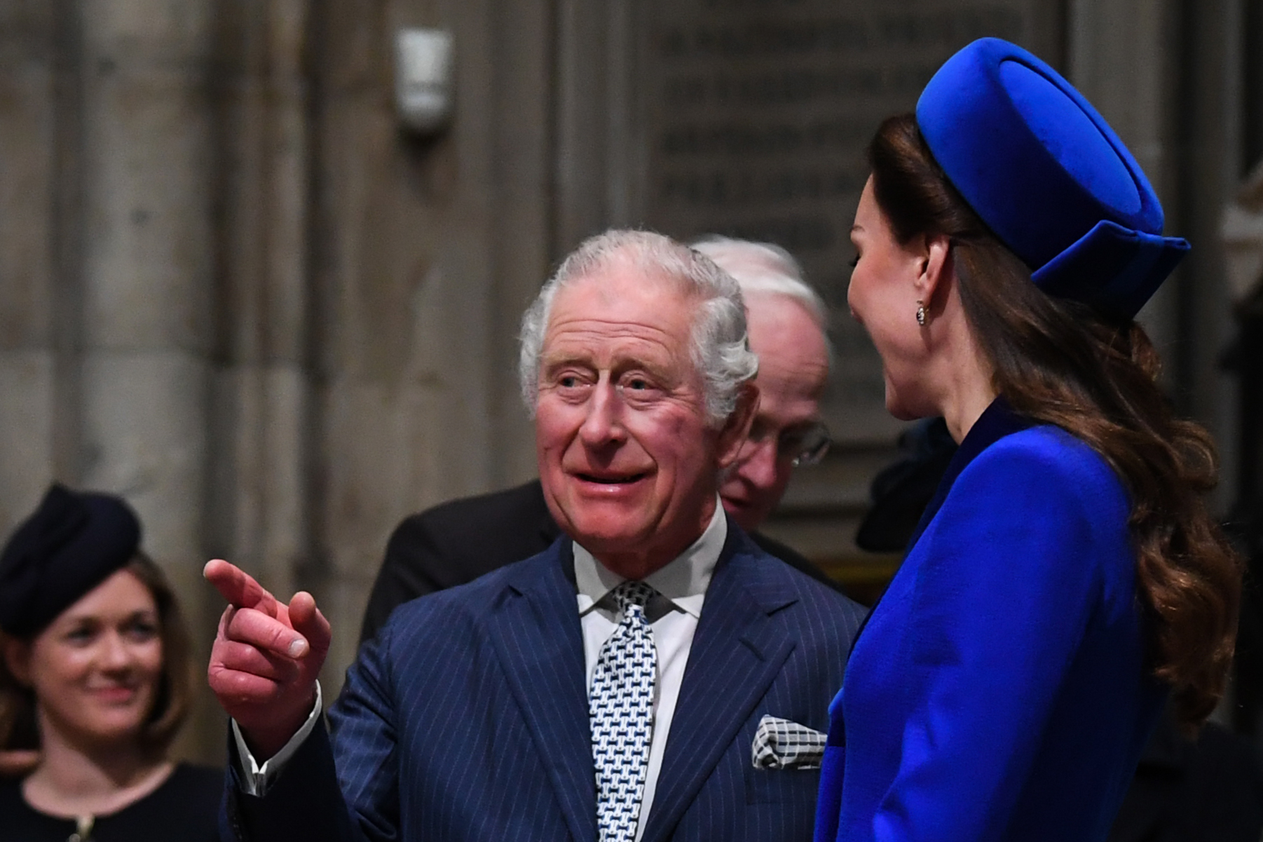Le roi Charles III et la princesse Catherine lors de la cérémonie de service du Jour du Commonwealth à l'abbaye de Westminster le 14 mars 2022 à Londres, Angleterre | Source : Getty Images