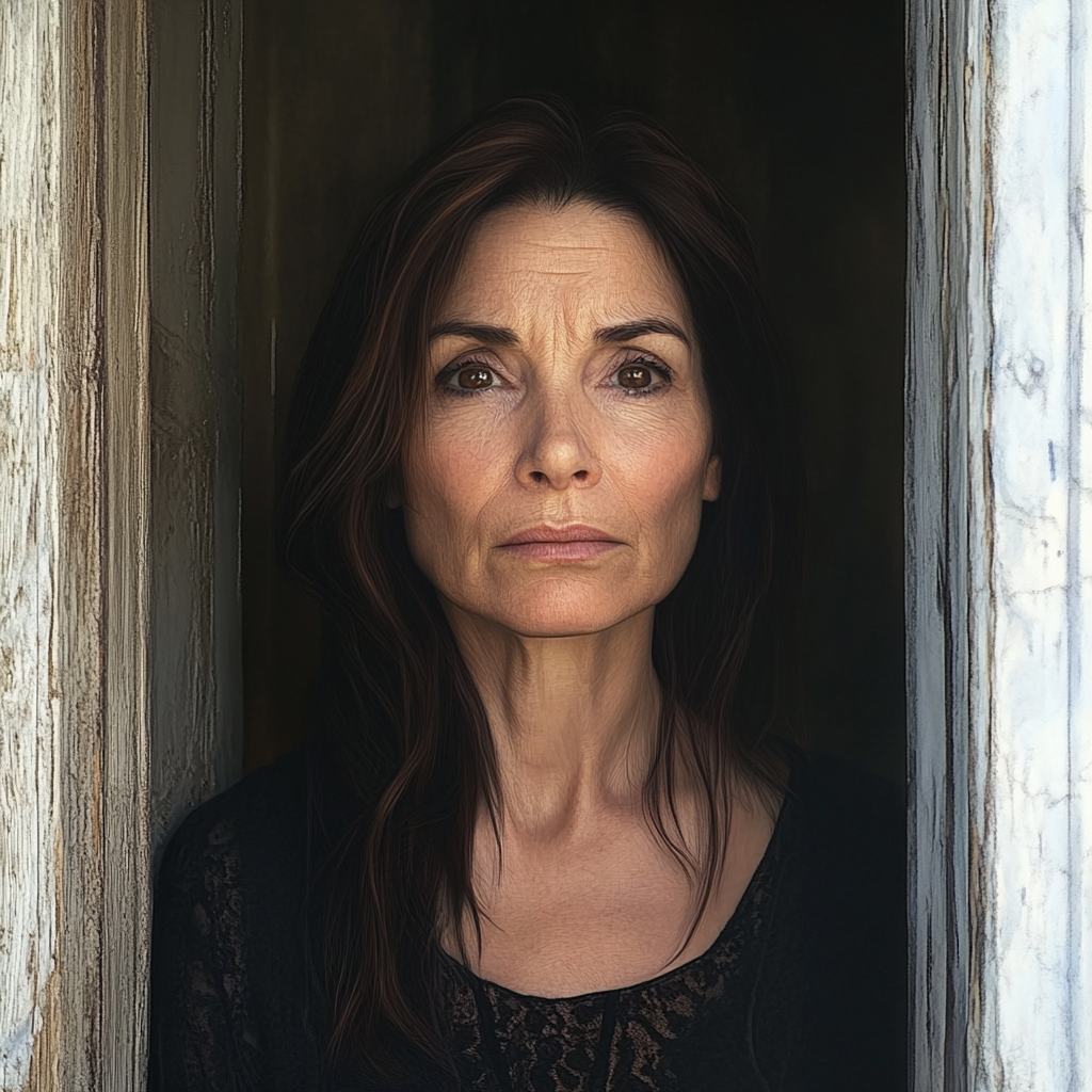 Une femme debout dans l'embrasure de la porte | Source : Midjourney