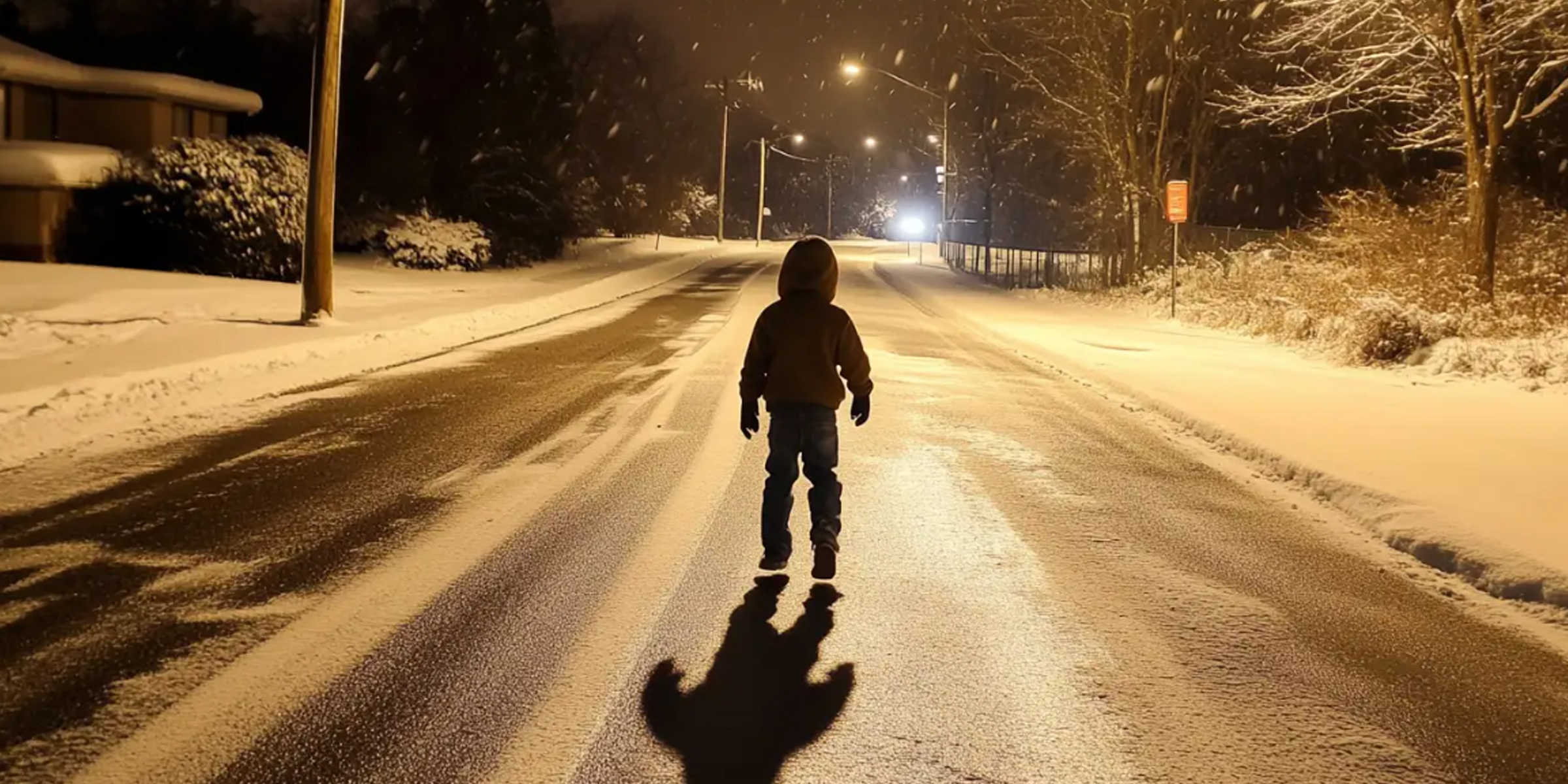 Un garçon sur une route enneigée | Source : Amomama